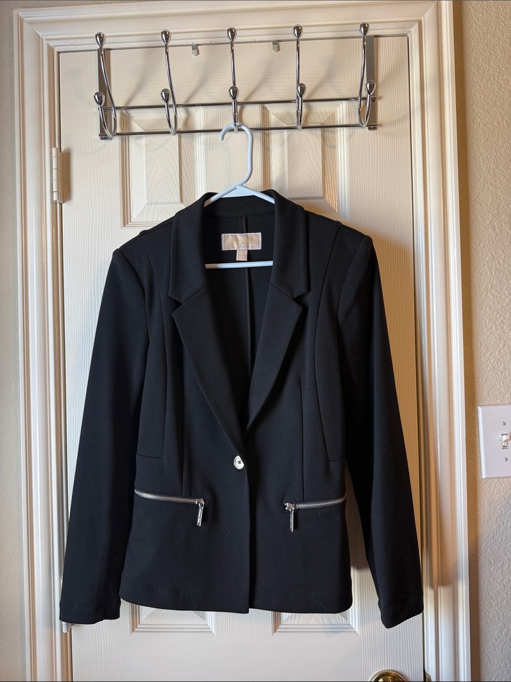 Michael Kors  Black Women's Tailored Blazer with Zip Pockets size 6